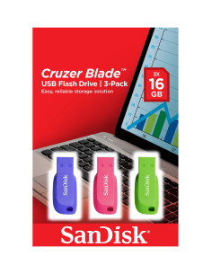 MEMORIA USB 2.0 SANDISK CRUZER BLADE 16 GB PACK 3 SDCZ50C-016G-B46T 2