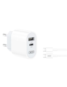 CARGADOR DE CORRIENTE L97 TIPO C + USB + CABLE TIPO C XO