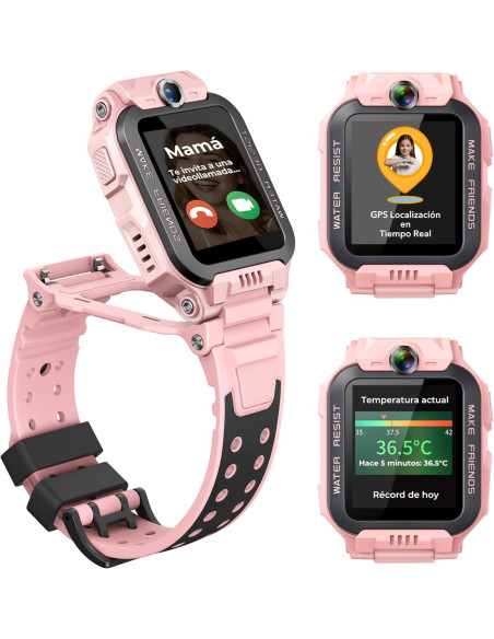 Imoo X10 4G GPS Videollamada 44mm Pantalla HD Rosa Resistencia Agua IP68 SOS Infantil Control parental
