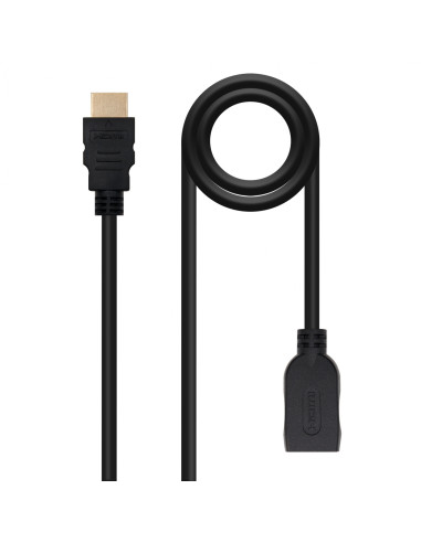 Nanocable Cable HDM 2.0 Prolongador A/M-A/H, Negro, 2 m