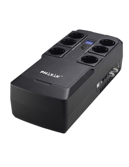 Phasak SAI/UPS 800VA INTERACT KYPTOS PH 9478 sistema de alimentación ininterrumpida (UPS) LÍ­nea interactiva 0,8 kVA 480 W 6 sal