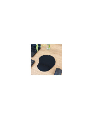 TooQ Alfombrilla para ratón ergonómica con reposamuñecas de gel, Negro