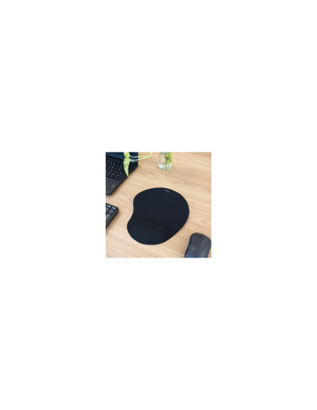 TooQ Alfombrilla para ratón ergonómica con reposamuñecas de gel, Negro