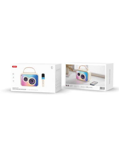 ALTAVOZ KARAOKE RGB 20W CON MICROFONO INALAMBRICO F54