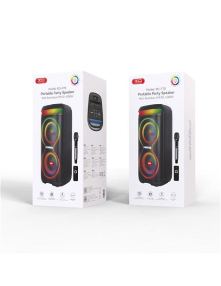 ALTAVOZ KARAOKE 40W CON MICROFONO INALAMBRICO F70