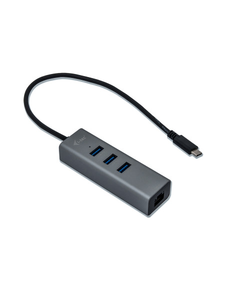 Hub i-tec usb tipo-c 3 puertos usb 3.2 gen 1 + 1puerto ethernet gris
