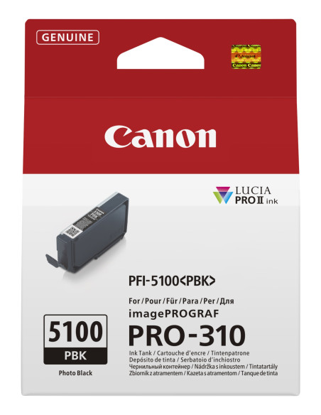 Canon PFI-5100 PBK cartucho de tinta 1 pieza(s) Original Foto negro