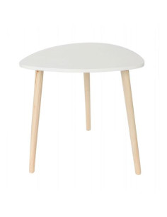 MESITA AUXILIAR MADERA BLANCA 48CM