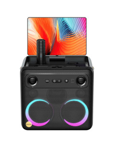 Ikarao Break X2 Altavoz Karaoke Recargable con Pantalla 10.1" 600W y 2 Micros
