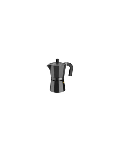 CAFETERA MONIX VITRO NOIR CAPACIDAD 9 TAZAS ALUMINIO CON RECUBRIMIENTO ANTIADHERENTE MANGO ERGONOMICO NEGRO MATE M640009