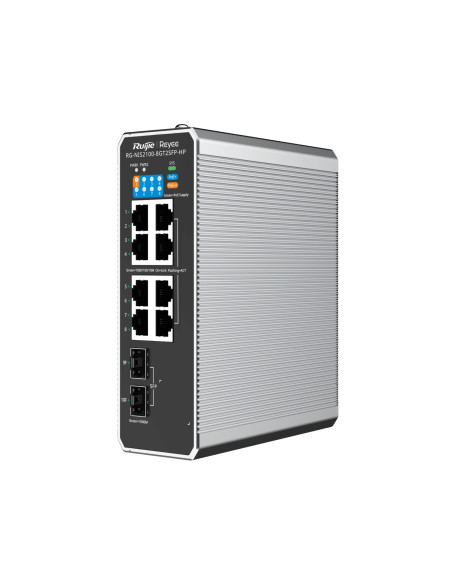Ruijie Networks RG-NIS2100 Gestionado L2 Gigabit Ethernet (10/100/1000) Energía sobre Ethernet (PoE) Negro, Acero inoxidable