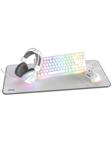Krom NXKROMKLASS teclado Ratón incluido Juego USB QWERTY Inglés Blanco