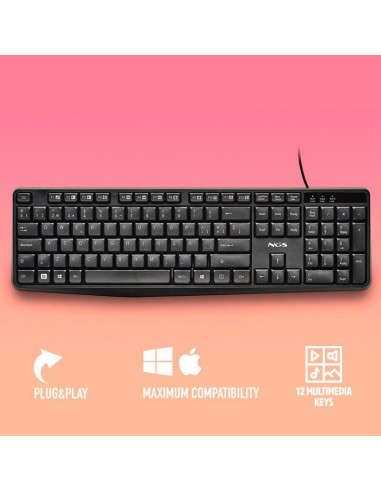 TECLADO NGS FUNKY V4 USB MULTIMEDIA BLACK
