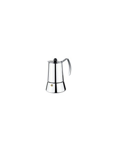 CAFETERA MONIX ETERNA 4 TAZAS MANGO ASAS ACERO INOXIDABLE EXTERIOR BRILLANTE APTO PARA TODO TIPO DE COCINAS M630004