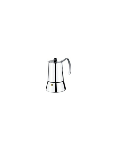 CAFETERA MONIX ETERNA 4 TAZAS MANGO ASAS ACERO INOXIDABLE EXTERIOR BRILLANTE APTO PARA TODO TIPO DE COCINAS M630004
