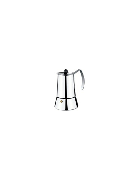 CAFETERA MONIX ETERNA 4 TAZAS MANGO ASAS ACERO INOXIDABLE EXTERIOR BRILLANTE APTO PARA TODO TIPO DE COCINAS M630004