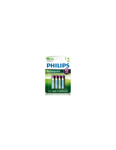 Philips Pilas Recargables 700mAh AAA HR03 Pack 4 Unidades R03B4A70/10