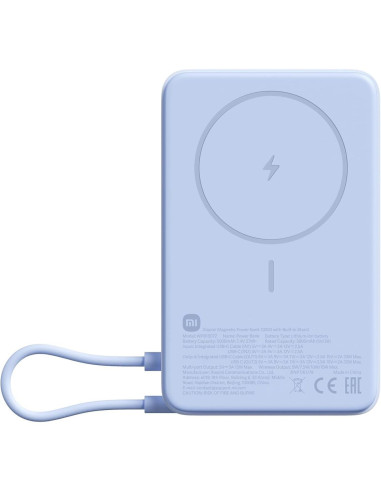 BATERÍA EXTERNA POWERBANK XIAOMI MAGNETIC CON MAGSAFE, CABLE INTEGRADO Y SOPORTE 10.000MAH AZUL