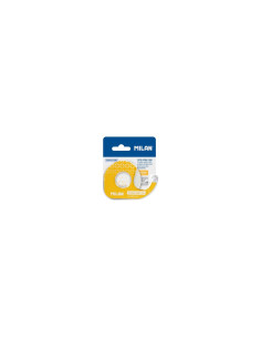CINTA ADHESIVA DOBLE CARA MILAN EN PORTARROLLOS 15MM X 10M HOJA DE CORTE METALICA DISPENSADOR RECARGABLE AMARILLO BWM10421
