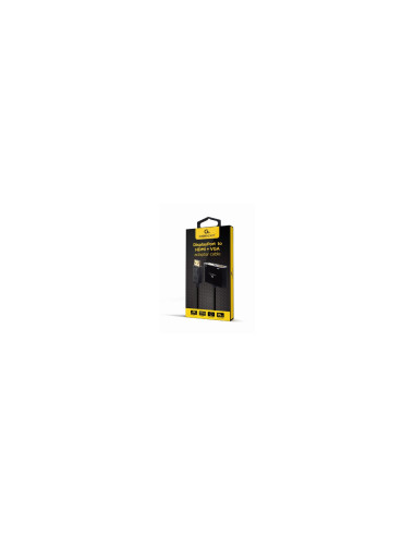 Gembird A-DPM-HDMIFVGAF-01 cable DisplayPort 0,1 m Negro