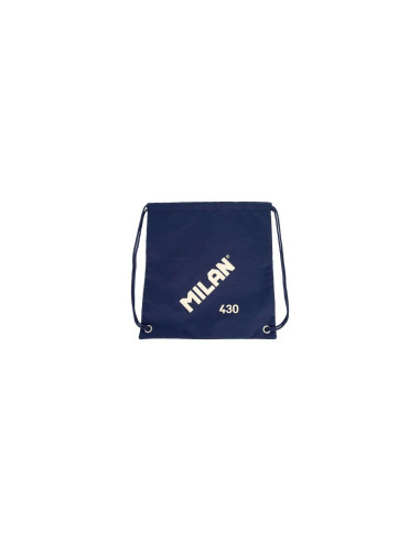 Milan Serie 1918 Bolsa/Mochila de Tiras Grande - Tejido 'ripstop' Ligero y Resistente - Medidas 34x42x0.7cm - Color Azul Oscuro