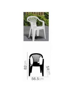 SILLA PLASTICA JARDIN CON REPOSABRAZOS BLANCA 2