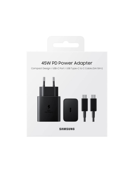 CARGADOR SAMSUNG 45W USB-C CABLE 5A 1.8M NEGRO