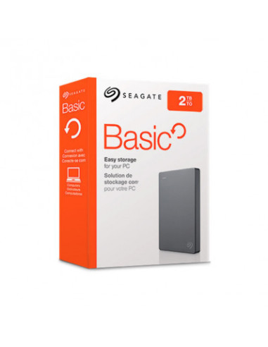 DISCO DURO EXTERNO SEAGATE 2TB USB 3.0 BASIC GRIS