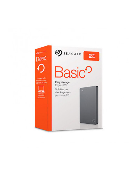 DISCO DURO EXTERNO SEAGATE 2TB USB 3.0 BASIC GRIS