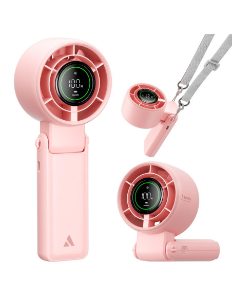 Aecooly PB02-A Ventilador de Mano Plegable Rosa