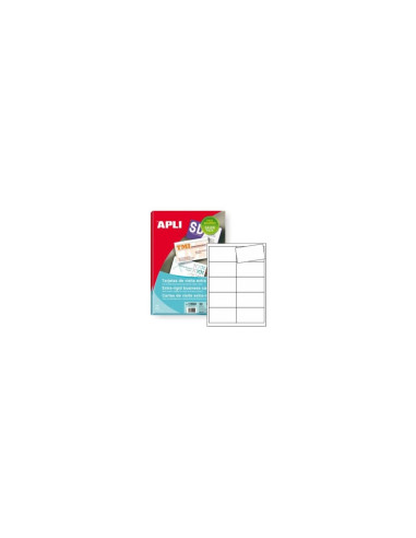 PACK AHORRO 500 TARJETAS DE VISITA APLI CANTOS RECTOS 250G BLANCO 11902