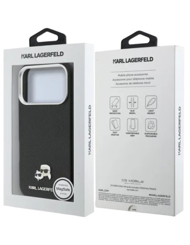 FUNDA IPHONE 17 PRO MAX KARL LAGERFELD COMPATIBLE CON MAGSAFE NEGRA