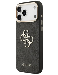 FUNDA IPHONE 17 PRO MAX GUESS GRIS CON LOGO