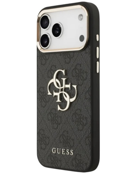 FUNDA IPHONE 17 PRO MAX GUESS GRIS CON LOGO