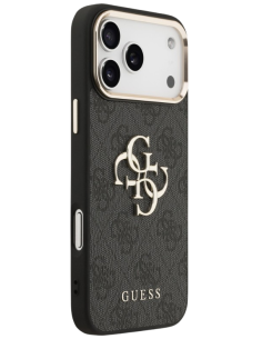 FUNDA IPHONE 17 PRO MAX GUESS GRIS CON LOGO 2