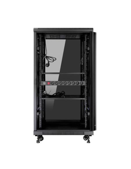 Phasak Armario Rack PRO 19" 42U 600 x 800 negro con ventilación - PHO 6842