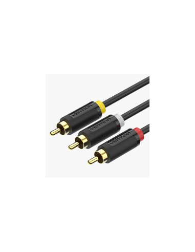 Vention Cable Estéreo BCABH/ 3x RCA Macho - 3x RCA Macho/ 2m/ Negro