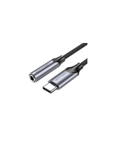 Vention Adaptador Audio BGMHA/ Jack 3.5 Hembra - USB Tipo-C Macho/ 10cm/ Gris