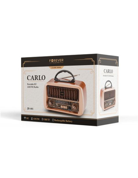 RADIO CARLO AM/FM JB-105 T USB 1200MAH FOREVER