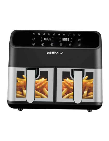FREIDORA DE AIRE AIRCOOK DIGITAL DOBLE CESTA 9L 1700W CON VENTANA MUVIP
