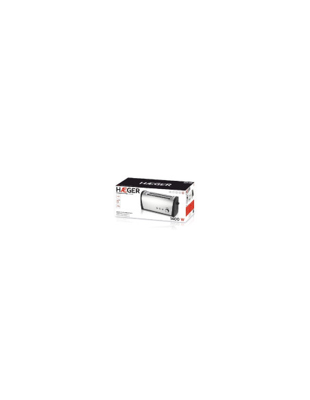 TOSTADOR DE PAN HAEGER DESAYUNO PLUS 1400W 2 RANURAS LARGAS 6 POSICIONES TOSTADO TO-14D.010A