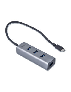 Hub i-tec metal usb tipo-c 4puertos usb 3.2 gen 1 gris C31HUBMETAL403 2
