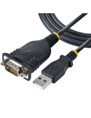 StarTech.com Cable de 1m USB a Serie, Conversor DB9 Macho RS232 a