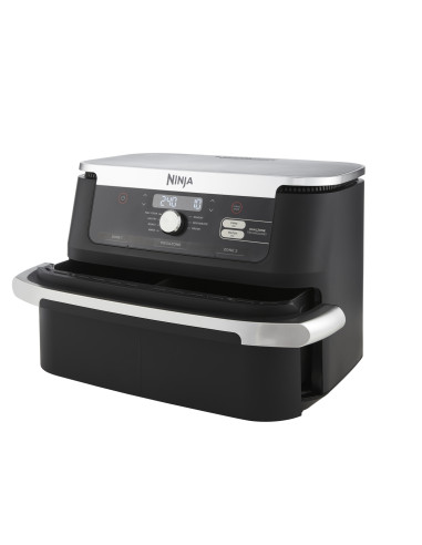 Ninja AF500EU freidora Doble 10,4 L Independiente 2470 W Freidora de aire caliente Negro, Acero inoxidable