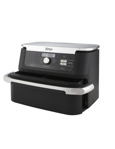 Ninja AF500EU freidora Doble 10,4 L Independiente 2470 W Freidora de aire caliente Negro, Acero inoxidable