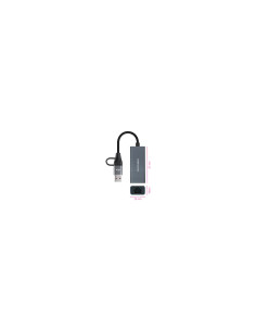 Nanocable Conversor USB-C+USB-A/M 3.0 a Ethernet, Aluminio, Gris, 15 2