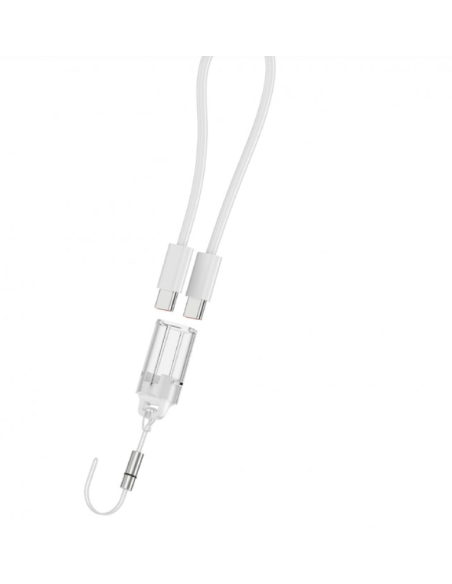 Batería Externa de Carga Rápida 20000mAh 22.5W PD+QC3.0 Con Pantalla Digital Y Cable Incorporado USB-C Plata