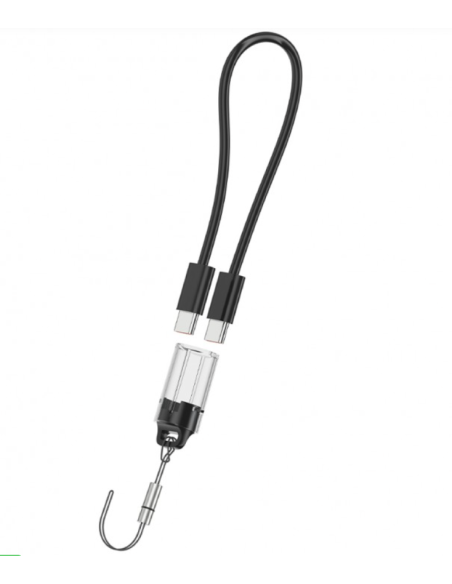 Batería Externa de Carga Rápida 20000mAh 22.5W PD+QC3.0 Con Pantalla Digital Y Cable Incorporado USB-C Gris Ocuro