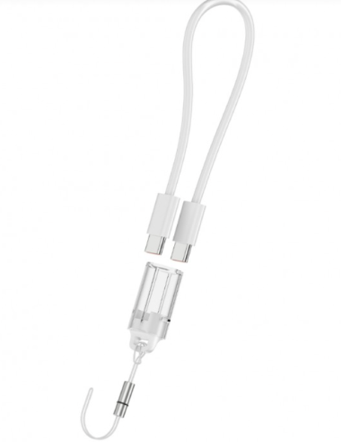 Batería Externa de Carga Rápida 10000mAh 22.5W PD+QC3.0 Con Pantalla Digital Y Cable Incorporado USB-C Plata