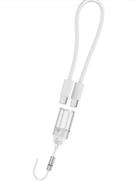 Batería Externa de Carga Rápida 10000mAh 22.5W PD+QC3.0 Con Pantalla Digital Y Cable Incorporado USB-C Plata